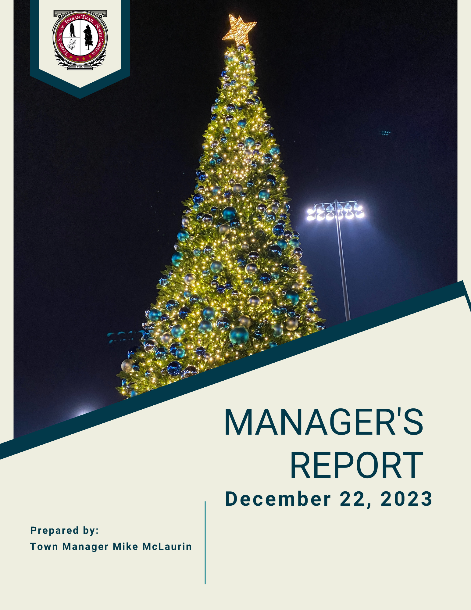 December 22 Town Manager's Report Cover
