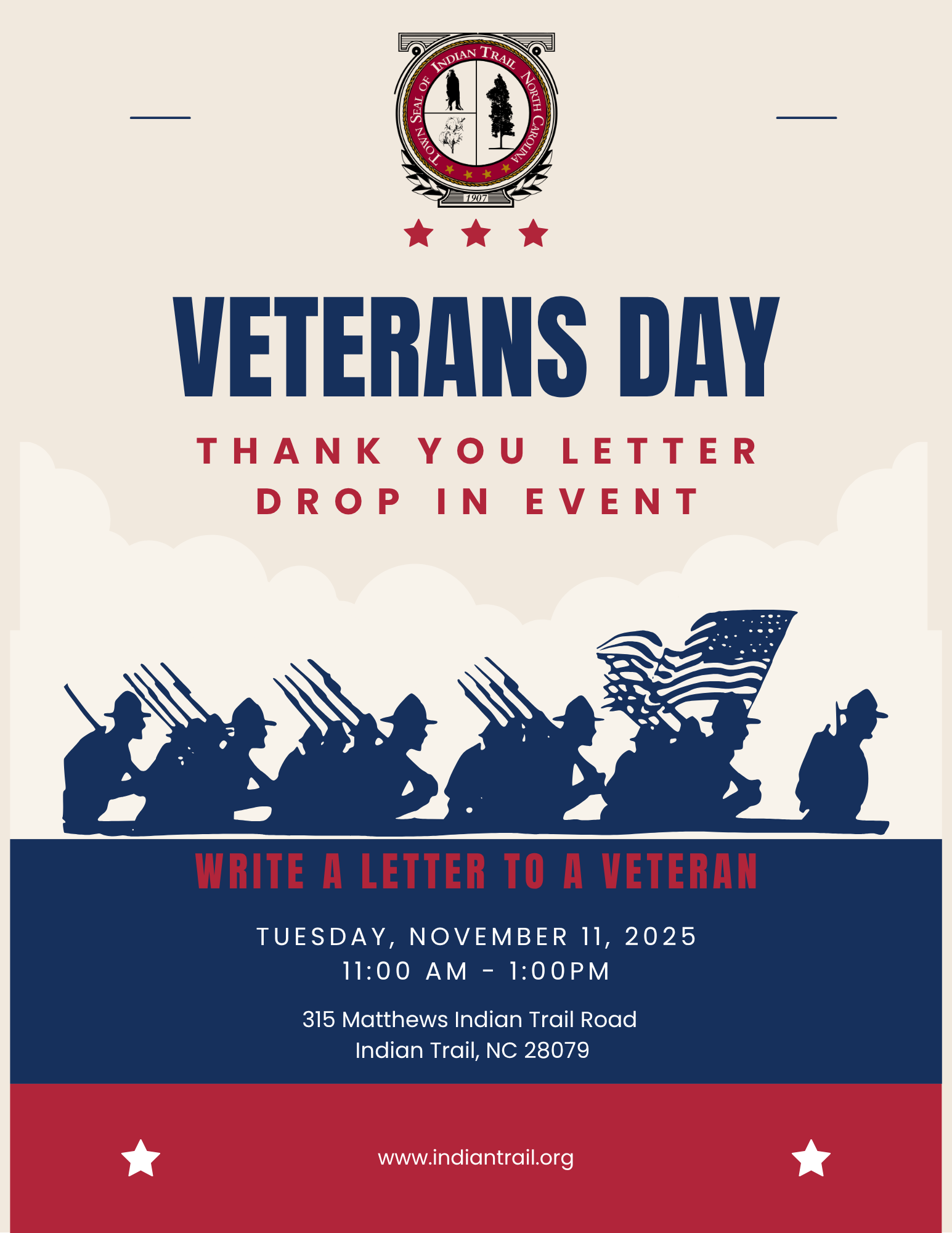 Veterans Day Thank You Letter Event Flyer