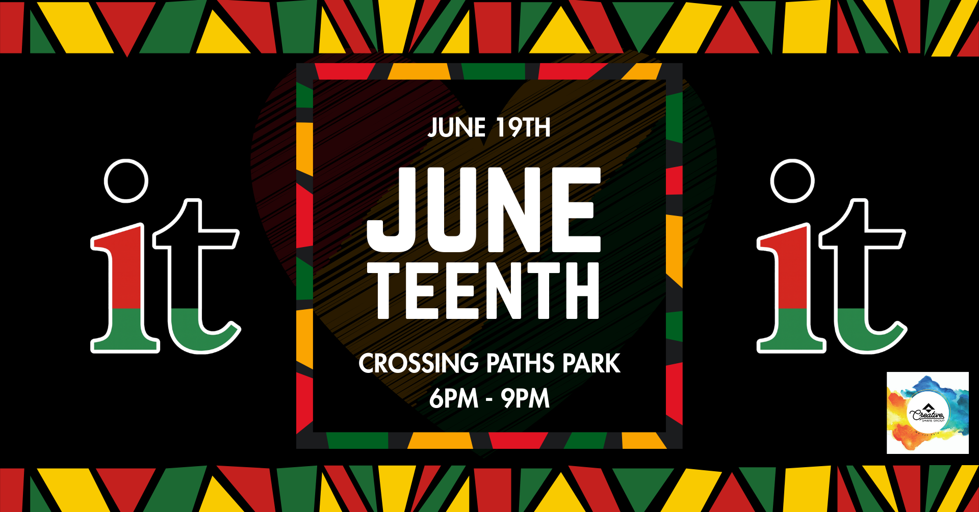 Event information on Juneteenth Celebration June 19th